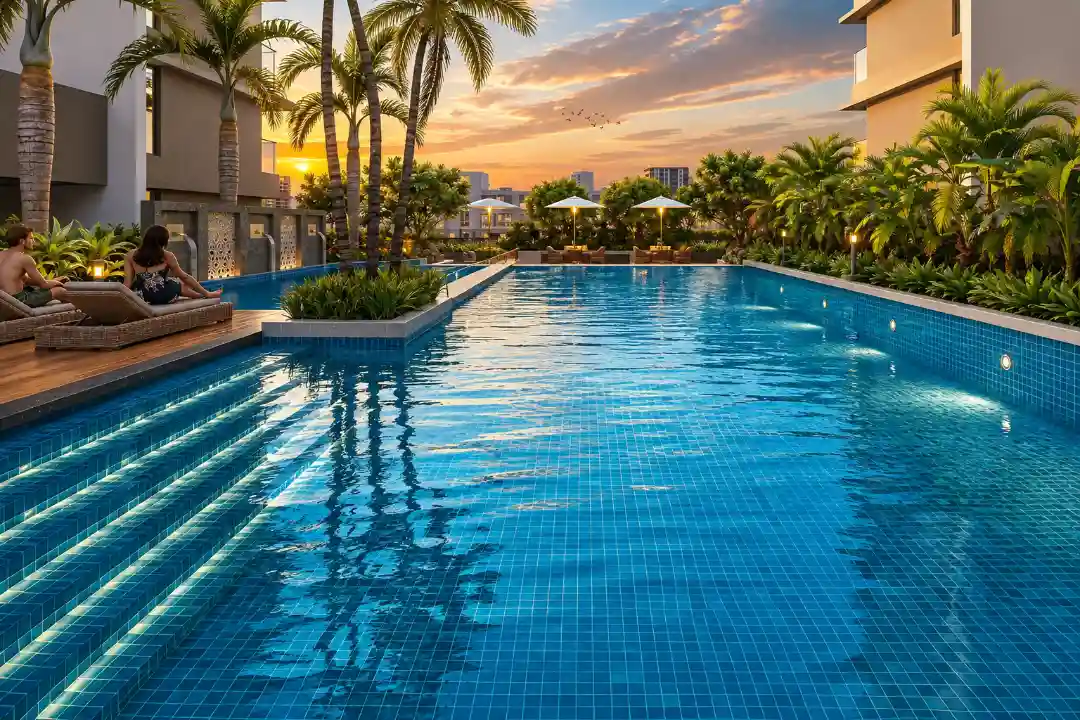 Lap pool at 54 Flores Drive